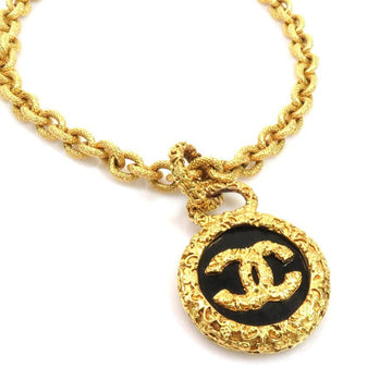 Chanel necklace here mark vintage gold x black metal material CHANEL ladies