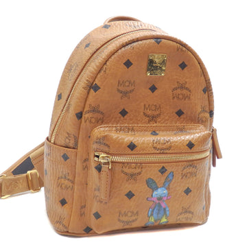 MCM Backpack Ladies Brown Leather MWK6AXL07CO001 Visetos Rabbit