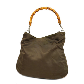 Gucci Bamboo Handbag 001 1998 1577 Women's Nylon Khaki