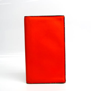 VALEXTRA V8L70 Unisex Leather Long Wallet [bi-fold] Orange