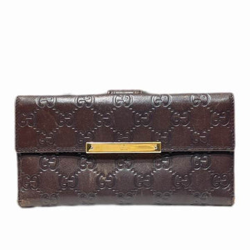 GUCCI sima W hook leather 112715.0416 long wallet ladies