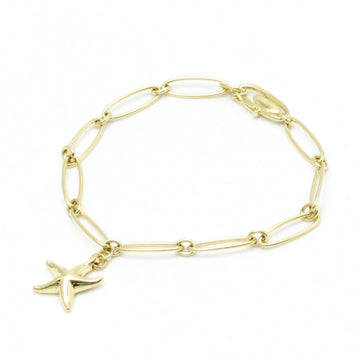 TIFFANY Starfish Yellow Gold [18K] No Stone Charm Bracelet Gold