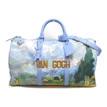 LOUIS VUITTON Van Gogh Keepall Bandouliere 50 Boston Bag Blue PVC coated canvas Masters collection M43347