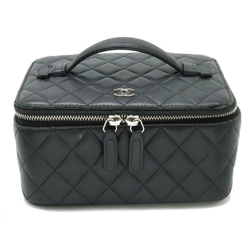 CHANEL Matelasse case vanity bag leather black A84295