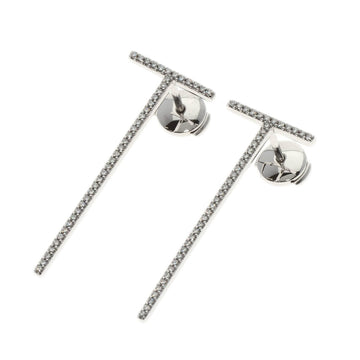 TIFFANY T Motif Diamond Earrings K18 White Gold Women's &Co.