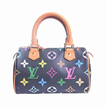 LOUIS VUITTON Multi Mini Speedy Handbag Pouch Black / Multicolor PVC Leather