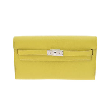 Hermes Kelly To Go Lime Palladium Hardware Y Engraved (around 2020) Women's Chevre Long Wallet