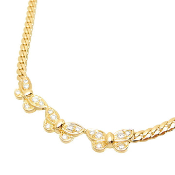 VAN CLEEF & ARPELS 0.50ct Diamond Papillon Women's Necklace 750 Yellow Gold