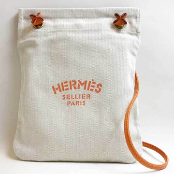 HERMES Shoulder Bag Aline PM Canvas x Leather Beige Orange