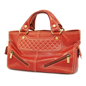 CELINEAuth  Boogie Bag Women's Leather Handbag Red Color
