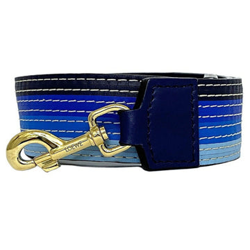 LOEWE Shoulder Strap Blue Navy Gold Leather  Light Stripe Women's Stitching Accessories Accent