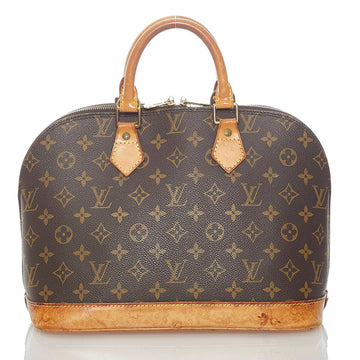 Louis Vuitton Monogram Alma PM Handbag M51130 Brown PVC Leather Ladies