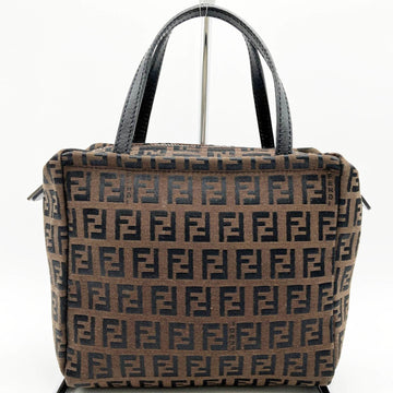 FENDI 8N0000 Handbag Mini Bag Pouch Zucchino Canvas Brown Black Ladies