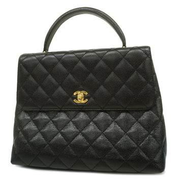 CHANELAuth  Matelasse Handbag Women's Caviar Leather Handbag Black