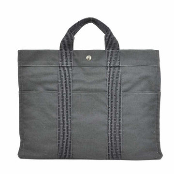 HERMES handbag Yale line MM nylon gray unisex