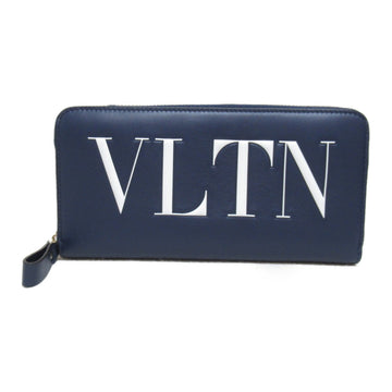VALENTINO Round long wallet Navy leather UYZP0576