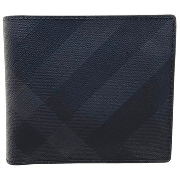 BURBERRY Wallet London Check Bifold Leather Dark Charcoal 8014484  Compact Mini Men's