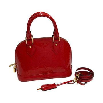 LOUIS VUITTON Alma BB Monogram Vernis 2way Handbag Shoulder Bag Red Sleaze