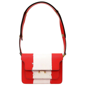 Marni Trunk SBMPS01L14 Leather Red White Shoulder Bag