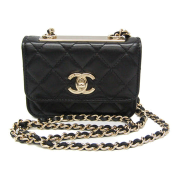 CHANEL Matelasse Chain Shoulder Mini Bag Women's Leather Shoulder Bag Black