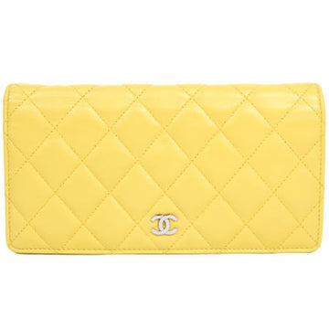 Chanel Timeless Classic Matrasse Long Wallet Yellow Lambskin A31509
