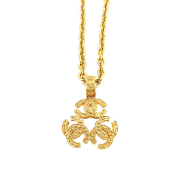 Chanel triple coco long necklace gold accessories 94A vintage Triple Coco Necklace