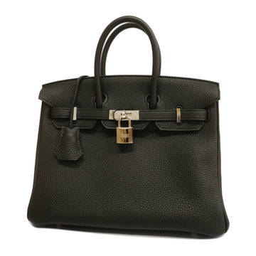 HERMESAuth  Birkin 25 C Stamped Women's Togo Leather Handbag Black
