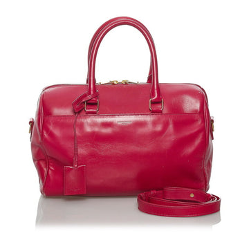 SAINT LAURENT Duffle Handbag Shoulder Bag Pink Leather Ladies