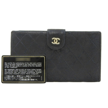 CHANEL Coco Mark bicolore with long wallet leather black