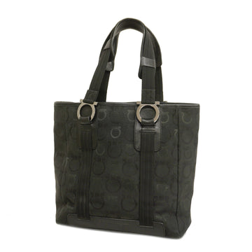 SALVATORE FERRAGAMOAuth  Gancini Tote Bag Women's Canvas,Leather Handbag Black