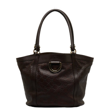 GUCCIsima Abbey Shoulder Bag Tote 211982 Brown Leather Women's