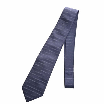 CHANEL Silk Logo Tie Gray Men's