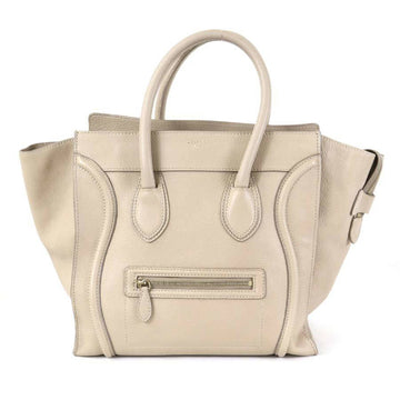 CELINE Handbag Luggage Mini Shopper Leather Greige Gold Women's