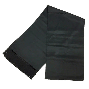 CELINE Stole Long Scarf Silk Black Muffler aq9190