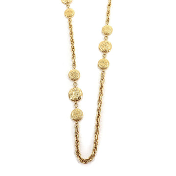 Chanel mademoiselle Coco logo coin long necklace gold vintage accessories Mademoiselle Necklace