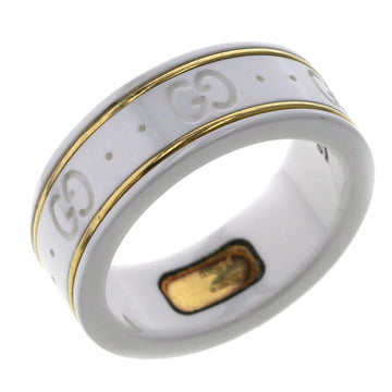 Gucci Ring / Icon Width Approx. 7mm 325964 J85V5 8062 K18 Yellow Gold White Zirconia No. 11 Ladies GUCCI