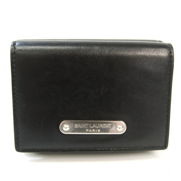 SAINT LAURENT ID Compact Wallet 462366 Unisex Calfskin Wallet [tri-fold] Black