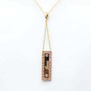 Polished GUCCI Logo-plated Pink Sapphire Necklace 18K Pink Gold BF551943