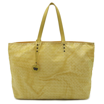 BOTTEGA VENETA Intreccio Lusion Tote Bag Handbag Nylon Leather Yellow