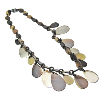 HERMES Buffalo Horn,Silver 925 Women's Necklace [Beige,Dark Brown,Silver]