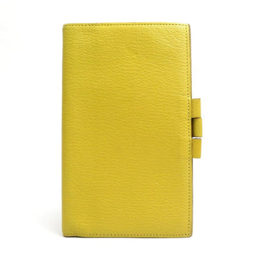 HERMES Notebook Cover Leather Yellow Unisex