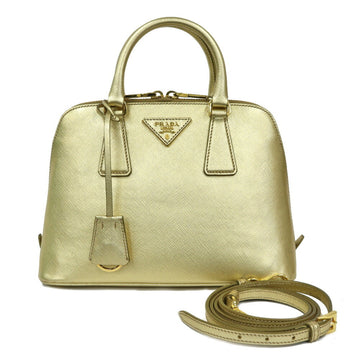 Prada Shoulder Bag Handbag Gold Ladies