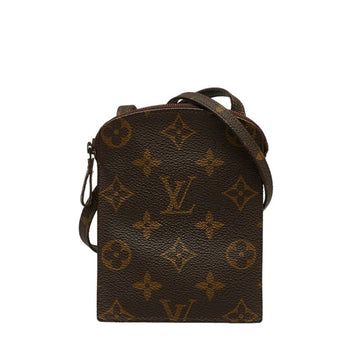 LOUIS VUITTON Monogram Pochette Secret Shoulder Bag Pouch M45484 Brown PVC Leather Ladies