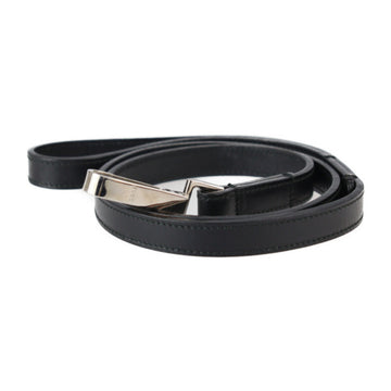 GUCCI Other fashion miscellaneous goods 049.01.17.0412 leather black silver metal fittings leash pet supplies for medium-sized dogs