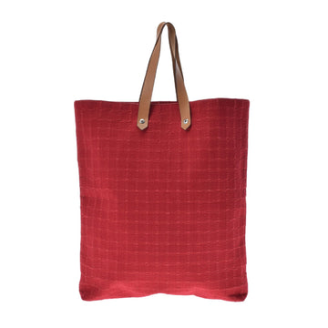 Hermes Amedaba Tote Bag Red Unisex 100% Cotton Handbag