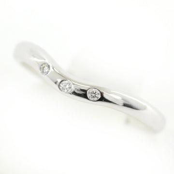 TIFFANY Ring Curved Band Wedding 3P Diamond K18 WG 750 White Gold No. 7 Elsa Peretti  & CO. Ladies Pair Luxury High