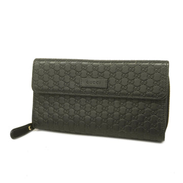 GUCCIAuth  Microssima Bifold Long Wallet 449364 Women's Leather Black