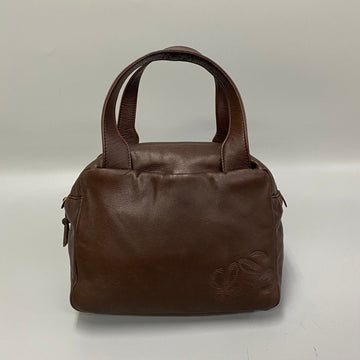 LOEWE Vintage Anagram Logo Nappa Leather Genuine Handbag Mini Tote Bag Brown 26957
