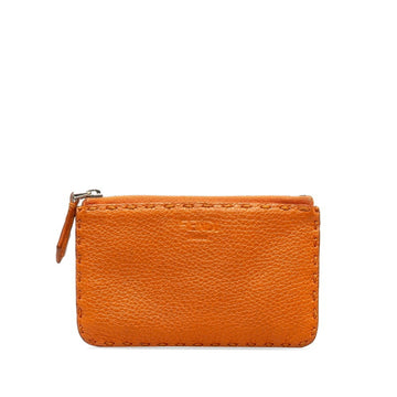 FENDI Selleria Coin Case 8AP147 Orange Leather Ladies