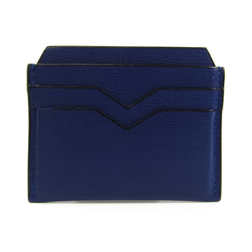VALEXTRA Leather Card Case Blue